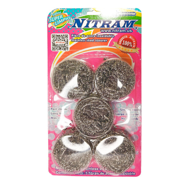 FIBRA DE ACERO INOXIDABLE NITRAM 5 Pzas