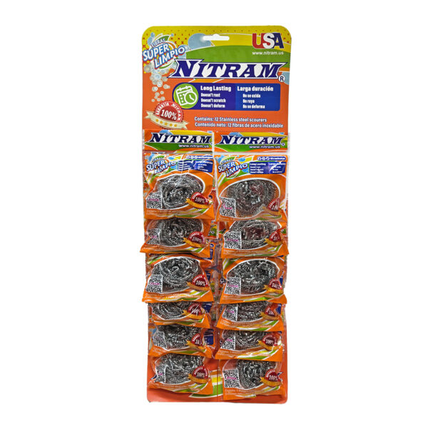 Tiras FIBRA DE ACERO INOXIDABLE NITRAM 12 Pzas